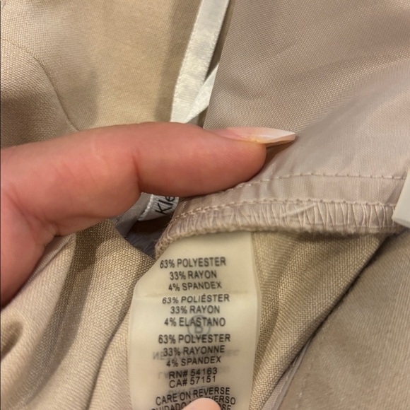 Calvin Klein Tan Trousers with Gold Button - Picture 8 of 9